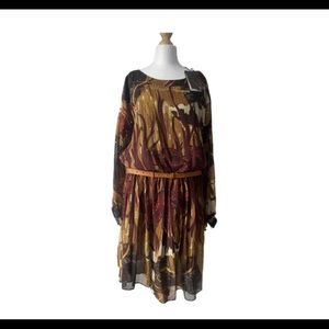 GUCCI SILK MID-LENGTH PRINT DRESS SIZE 42 eur NWT